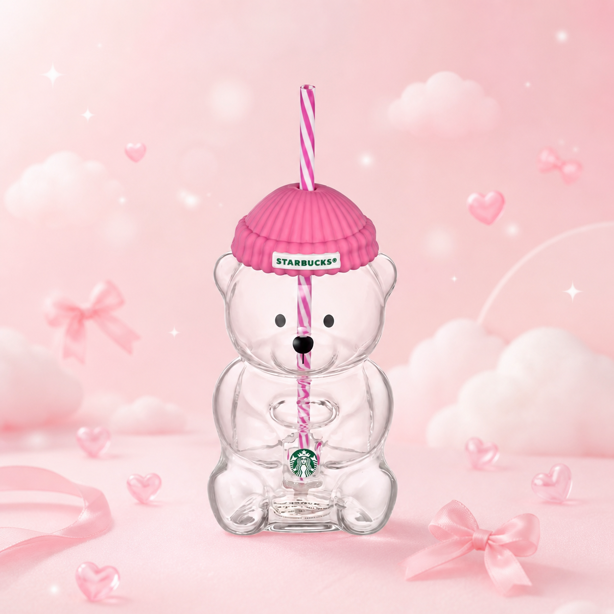 Starbucks Korea Exclusive Barbie Pink Bearista Glass Cold Cup (Ships L –  The Tumbler Girl 💐