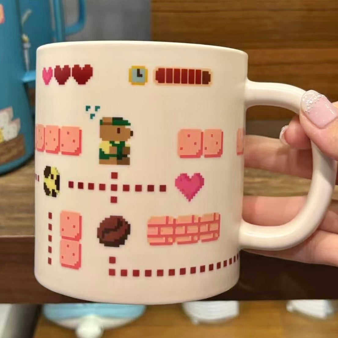 Starbucks Taiwan 2025 “Nostalgia Game Series” – 12oz Bearista Game Heart COLOR-CHANGING Ceramic Mug (Ships End of April)
