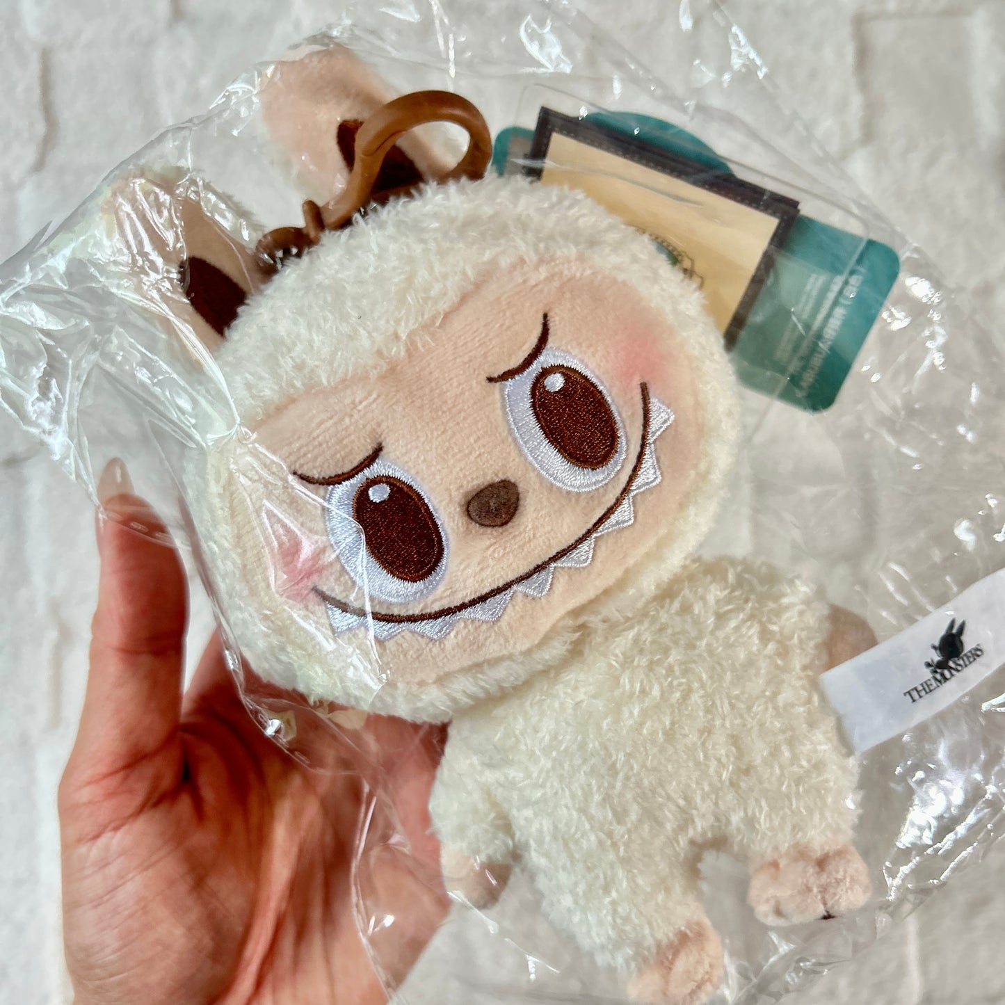 POP MART The Monsters Classic Series - LABUBU Plush Figure Pendant White (POP LAND EXCLUSIVE)