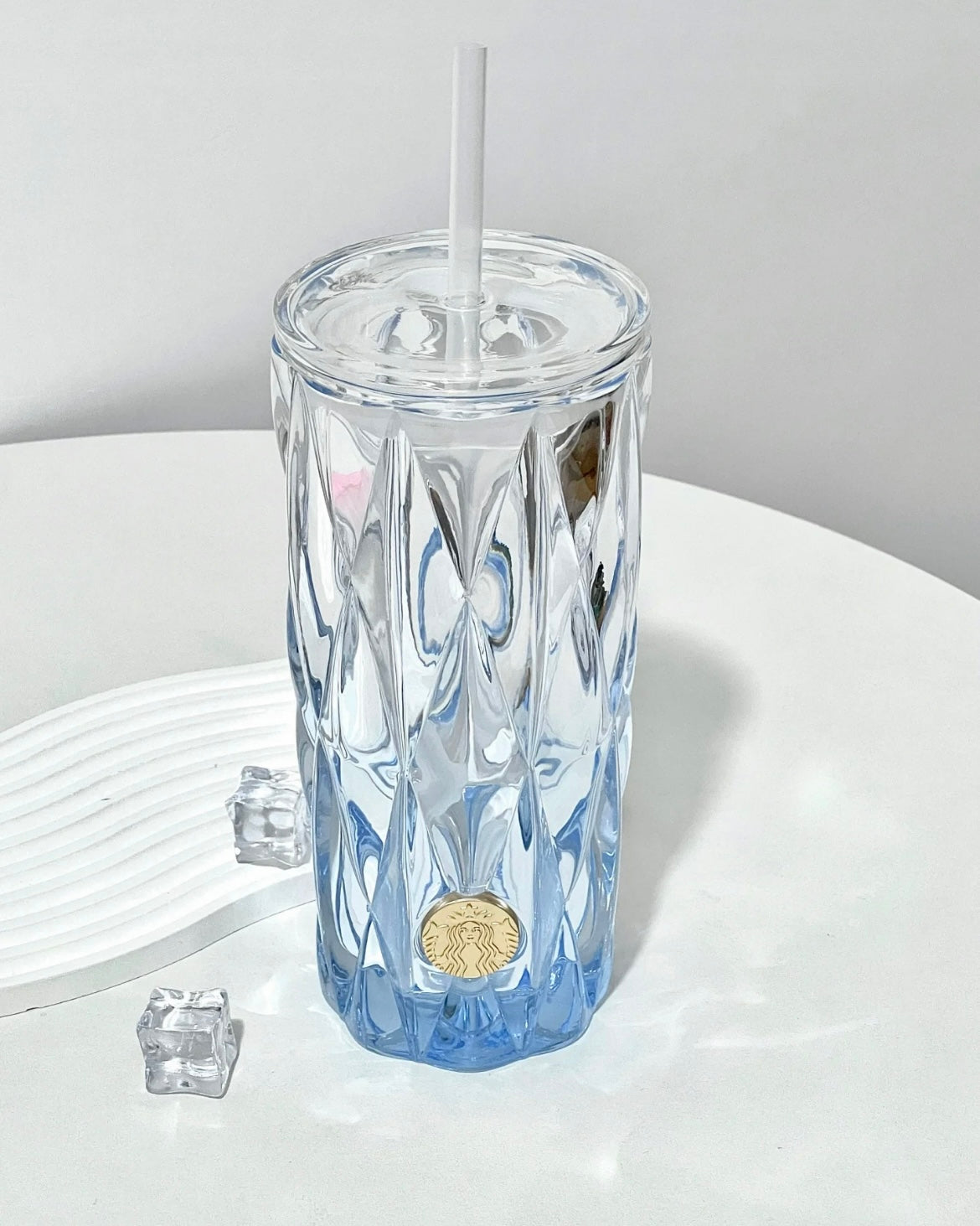 Starbucks China Summer Blue 18oz Glass Cold Cup (READY TO SHIP)