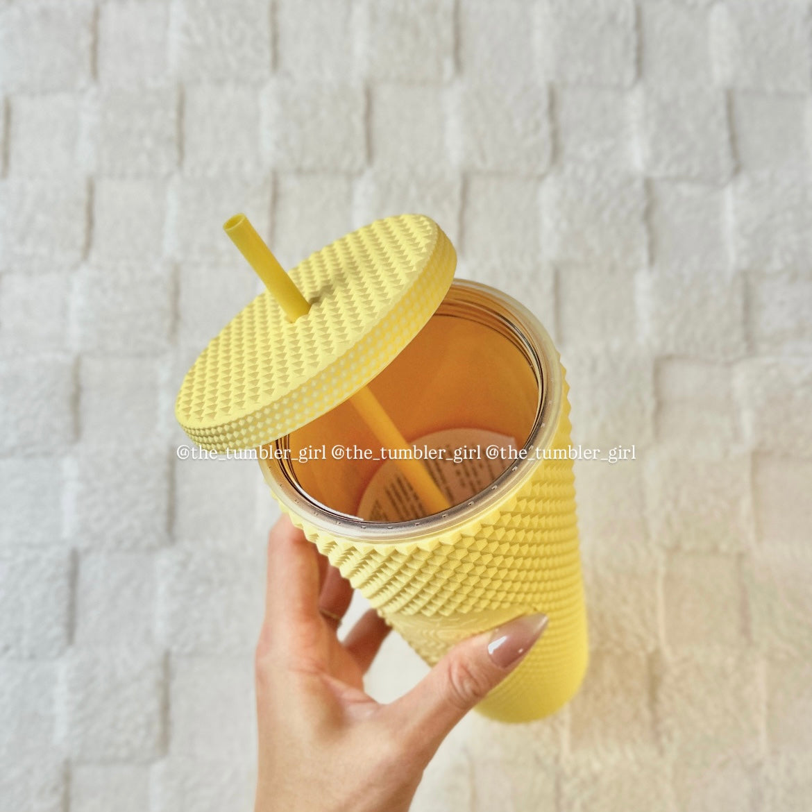 Starbucks Taiwan Baby Yellow Matte Studded Tumbler