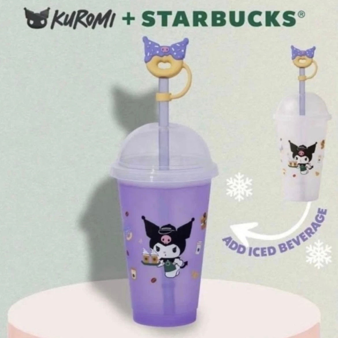 Starbucks Hong Kong x Kuromi Color-Changing Reusable Cold Cup with Straw & Topper (READY TO SHIP)