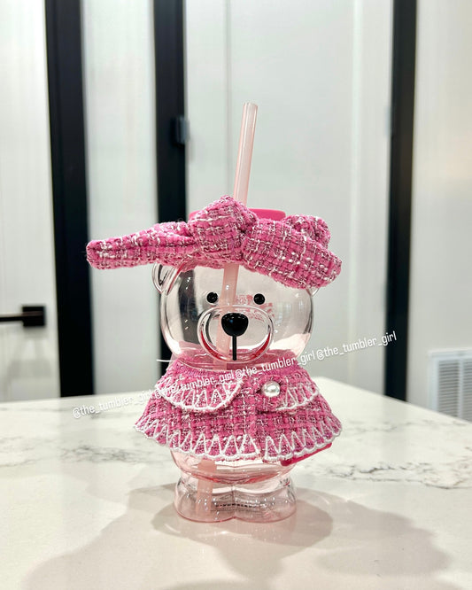 Starbucks Shanghai 2026 Pop-Up Exclusive 16oz Pink Bearista Glass Cold Cup (READY TO SHIP)