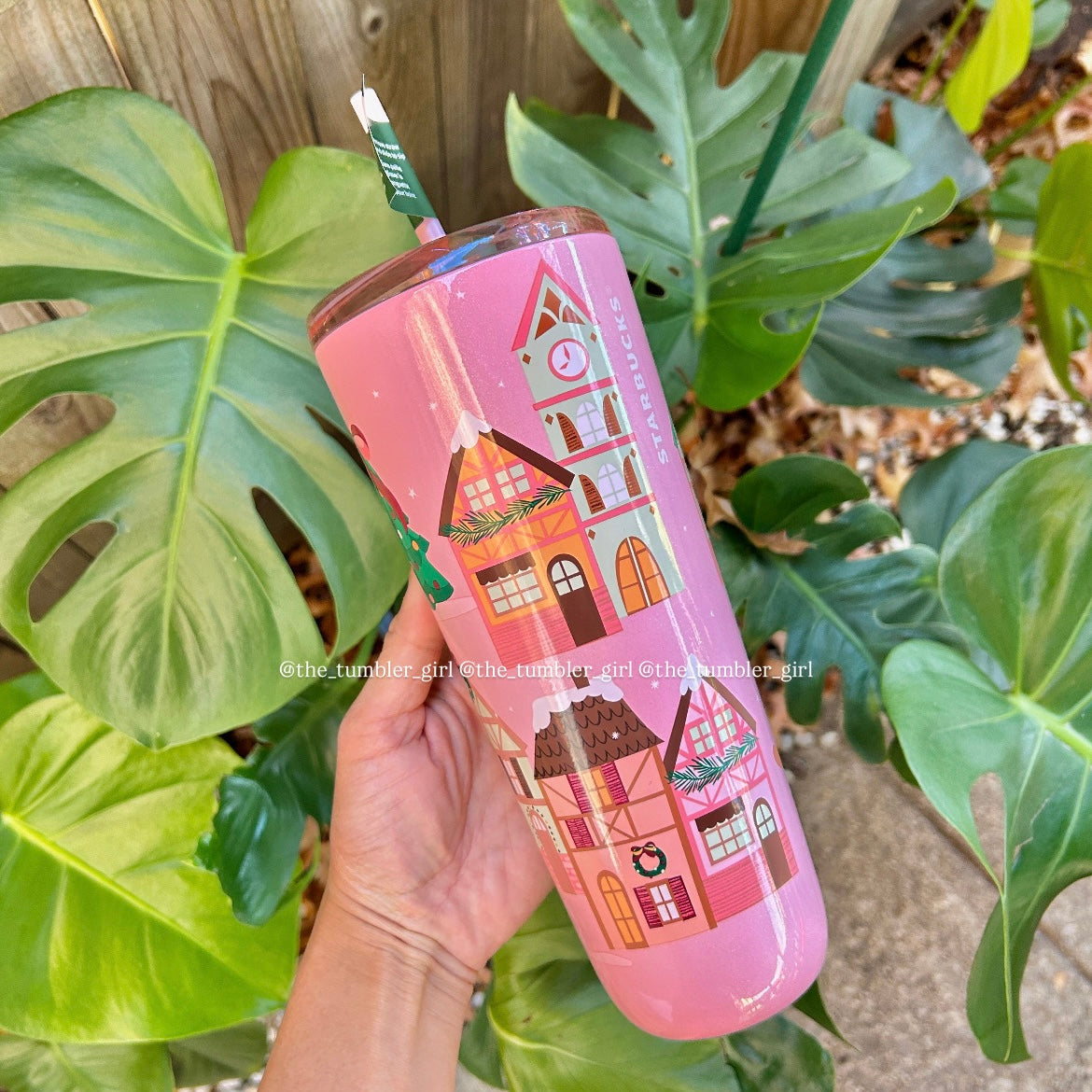 Starbucks Christmas Pink Bear Tree Stainless Steel Cold Cup Tumbler With Straw (READY TO SHIP)