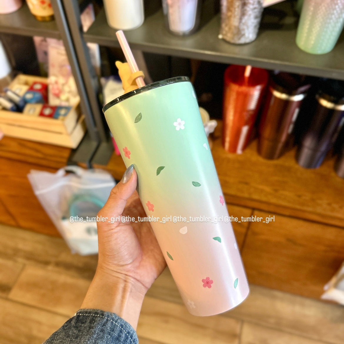 Starbucks Taiwan Sakura Corgi Stainless Steel Cold Cup Tumbler 26oz (ships late March)