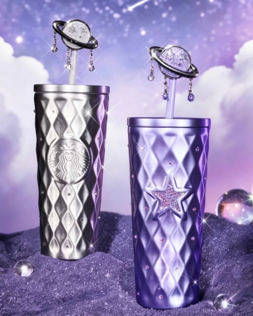 Starbucks China Violet Night Galaxy 20oz Purple Planet Stainless Steel Tumbler