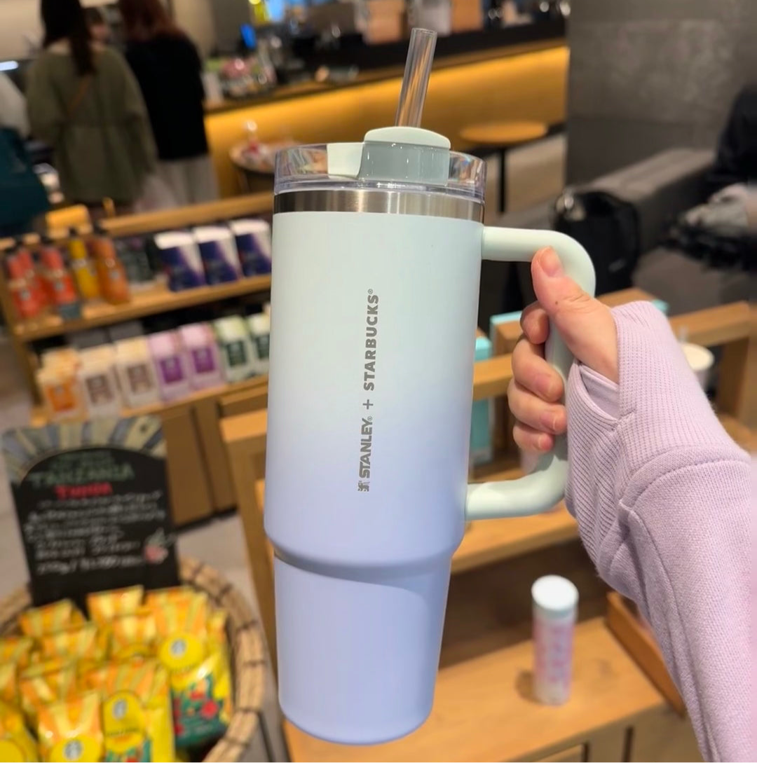 Starbucks x Stanley 30oz Mint Blue Gradient Stainless Steel Tumbler 2025 Japan Exclusive (READY TO SHIP)