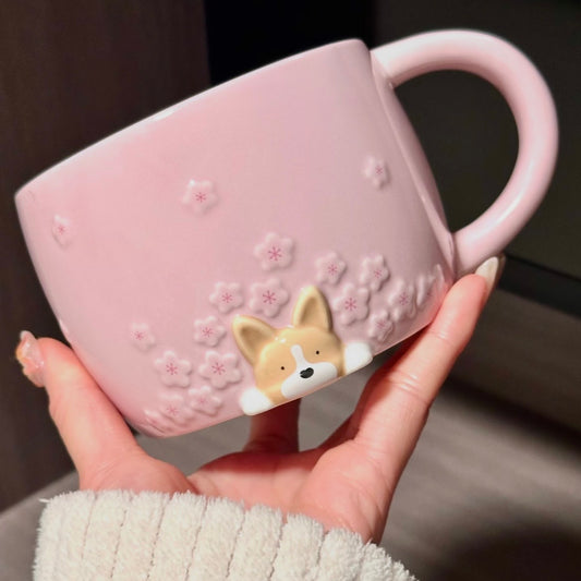 Starbucks Taiwan Sakura Corgi Mug 14oz (READY TO SHIP)