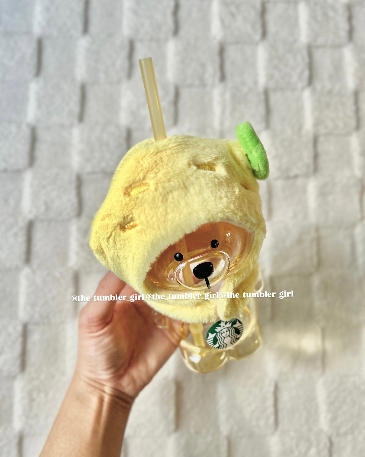 Starbucks China 15oz Lemon Bearista Glass Cup (READY TO SHIP)