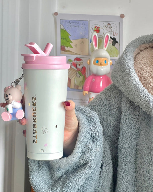Starbucks China 16oz Sakura Stainless Steel Tumbler with Keychain (READY TO SHIP)