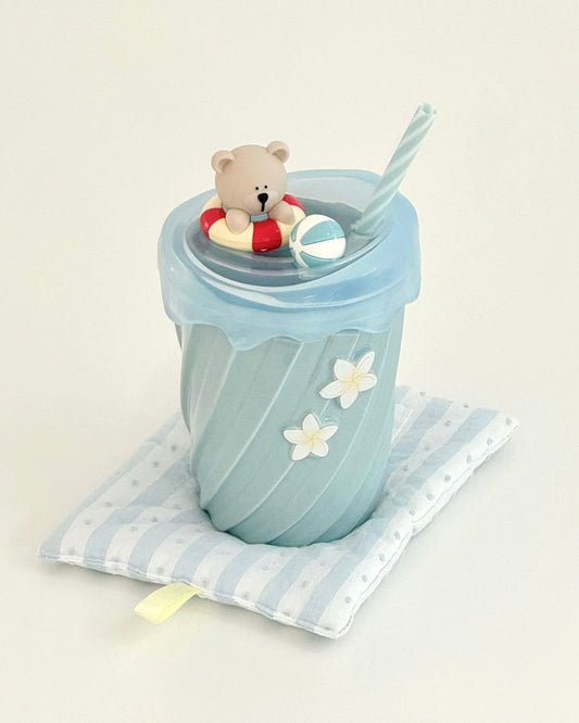 Starbucks China 2025 Happy Summer Mug 12oz Blue Ceramic Milk Bottle Cup with Straw (READY TO SHIP)