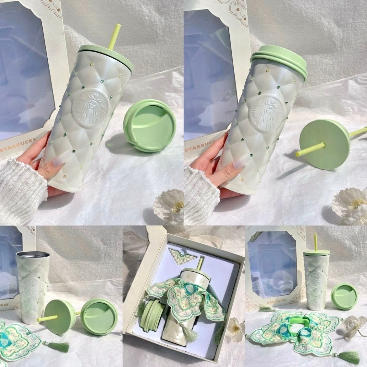 Starbucks China Spring Auspicious 20oz Double Lid Diamond Tumbler Gift Box (READY TO SHIP)