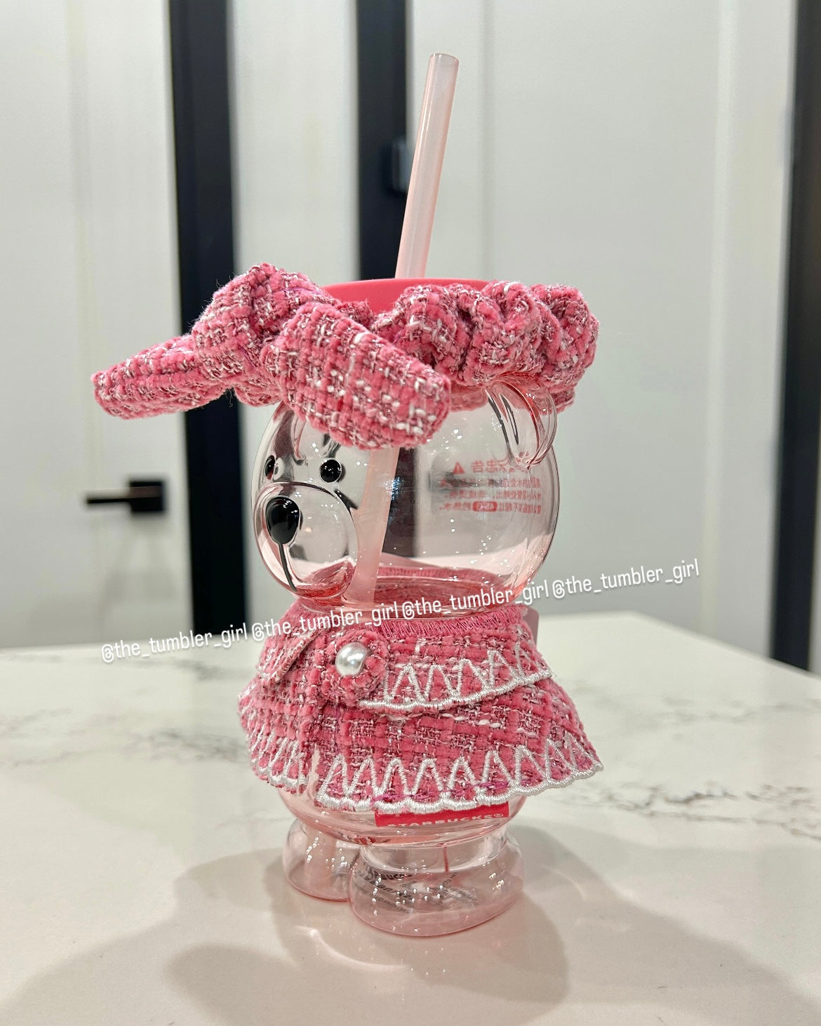 2026 China Shanghai Exclusive Pink Bearista Glass Cold Cup (READY TO SHIP)