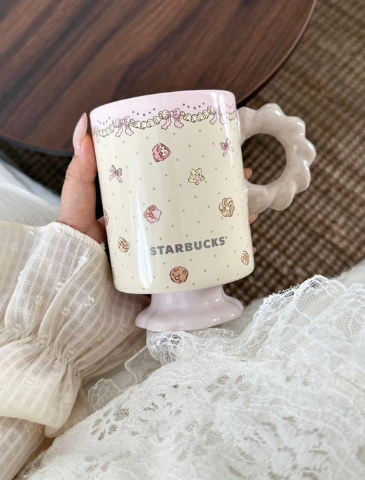 Starbucks China 2026 Summer Dessert Party Series 12.5oz Cookie Shaped Handle Mug