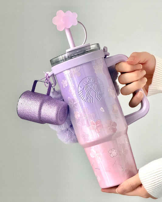 Starbucks China 2026 Sakura Series Stainless Steel Cup 31oz with Dual-Opening Lid & Cup Charm (Ships Late March)