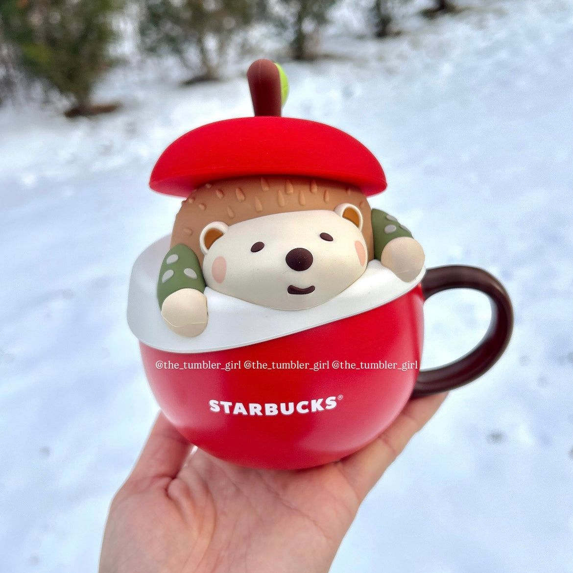 2025 China Exclusive 12oz Apple Ceramic Mug With Hedgehog Silicone Lid (READY TO SHIP)