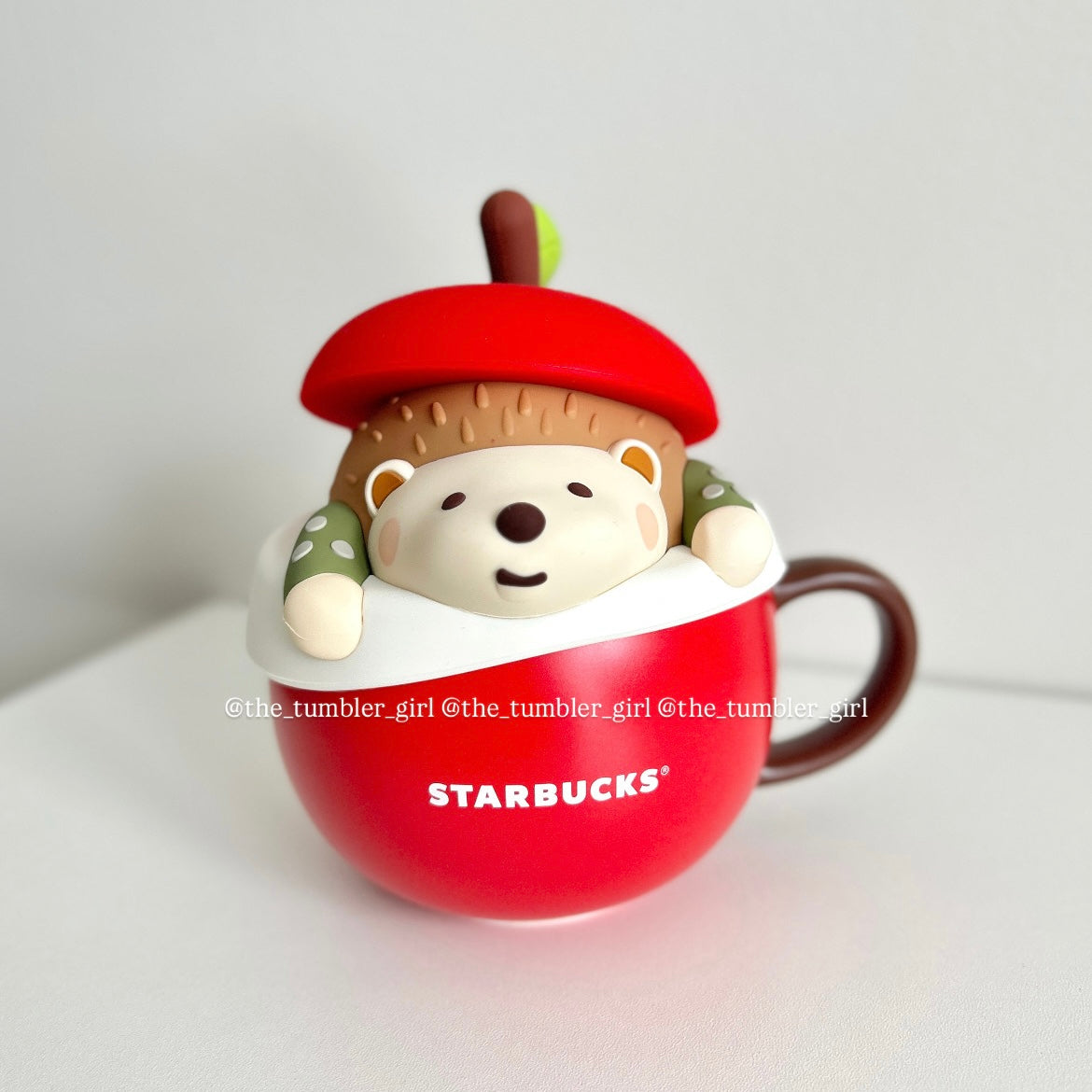 2025 China Exclusive 12oz Apple Ceramic Mug With Hedgehog Silicone Lid (READY TO SHIP)