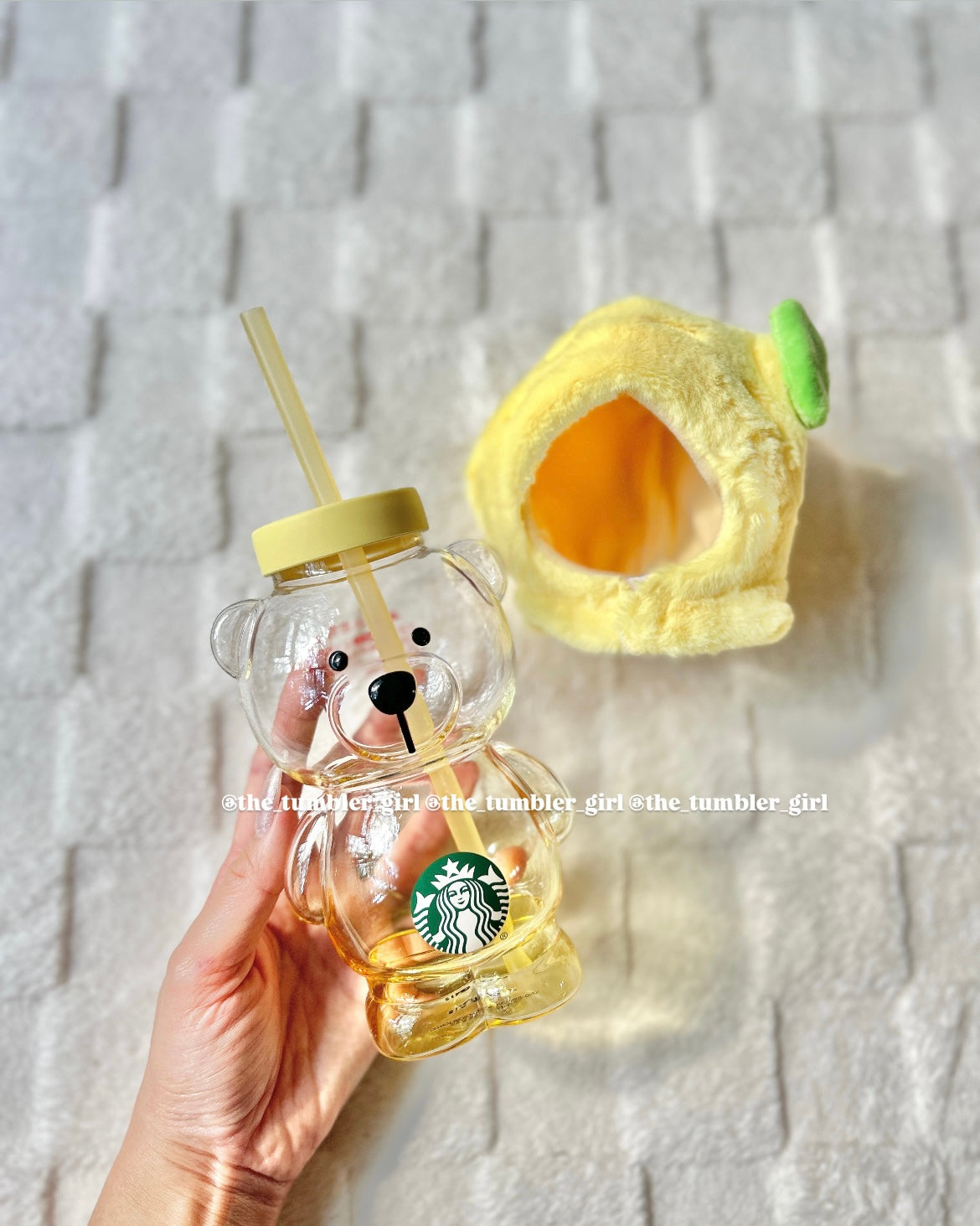 Starbucks China 15oz Lemon Bearista Glass Cup (READY TO SHIP)