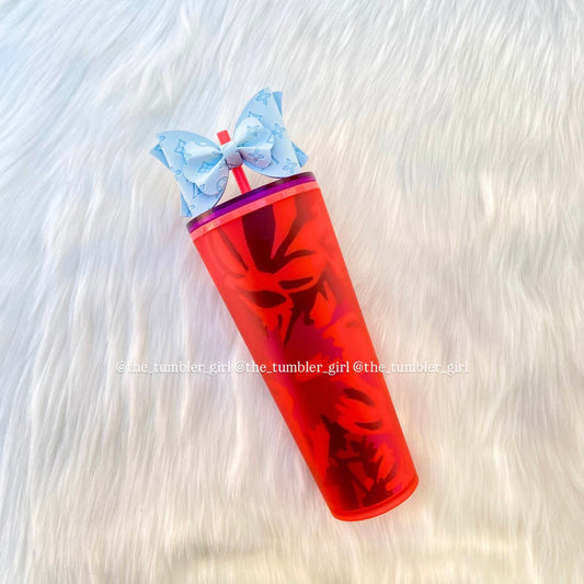 Starbucks Red Floral Soft Touch Cold Cup Tumbler 24oz