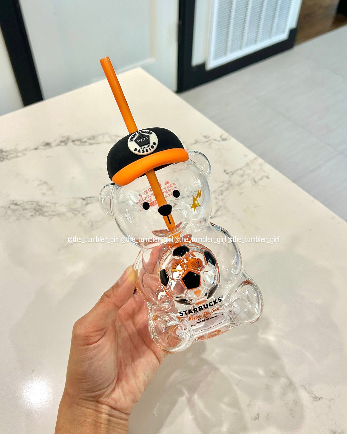 2026 China Exclusive 20oz Soccer Bearista Glass Cup (READY TO SHIP)