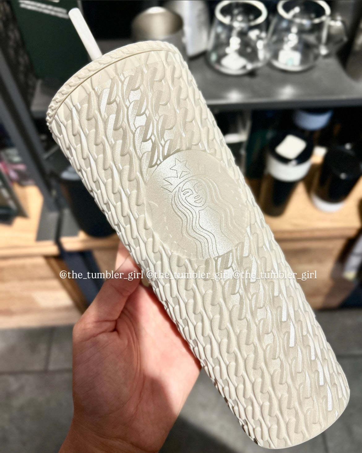 Starbucks Matte Cream White Cable Knit Venti Tumbler