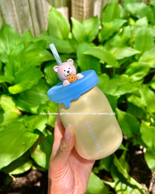 2025 China Exclusive 12oz Butter Bear Ceramic Straw Cup with Silicone Lid (READY TO SHIP)