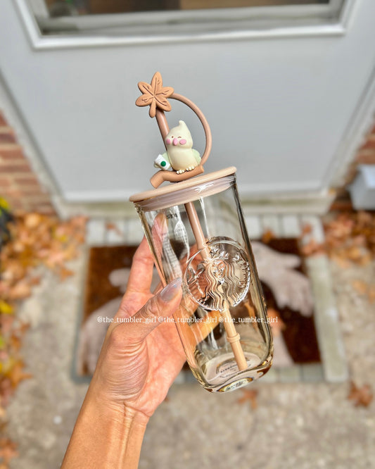 Starbucks China 18oz Farmer Bird Triangle Glass Cup (READY TO SHIP)