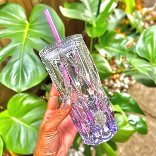 2025 Hong Kong Release 16oz Purple Gradient Glass Cold Cup (READY TO SHIP)
