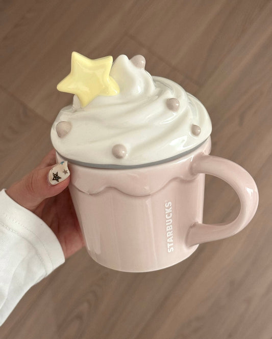 Starbucks China 2026 Summer Dessert Party Series 10.5oz Pink Mug With Ice Cream Lid