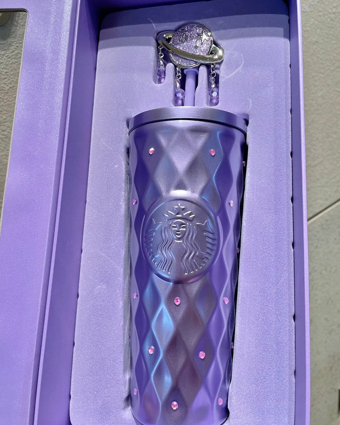 Starbucks China Violet Night Galaxy 20oz Purple Planet Stainless Steel Tumbler
