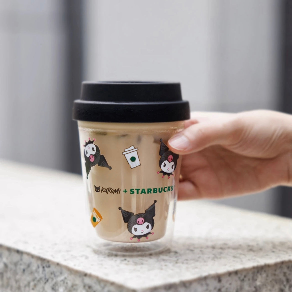 Starbucks Hong Kong x Kuromi 10oz Double-Wall Glass Cup with Lid (READY TO SHIP)
