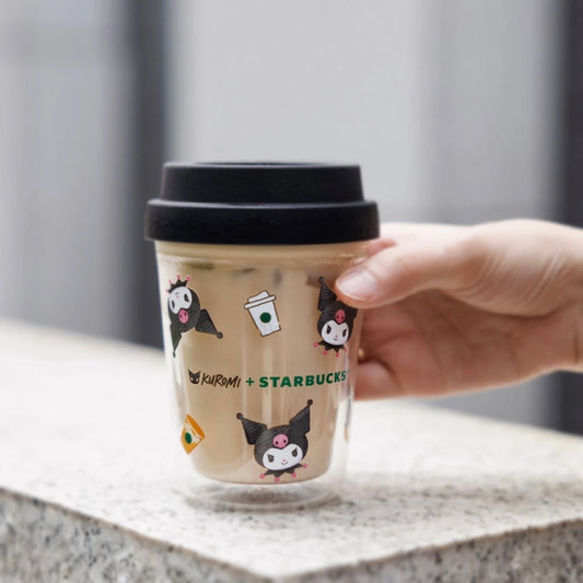 Starbucks Hong Kong x Kuromi 10oz Double-Wall Glass Cup with Lid (READY TO SHIP)