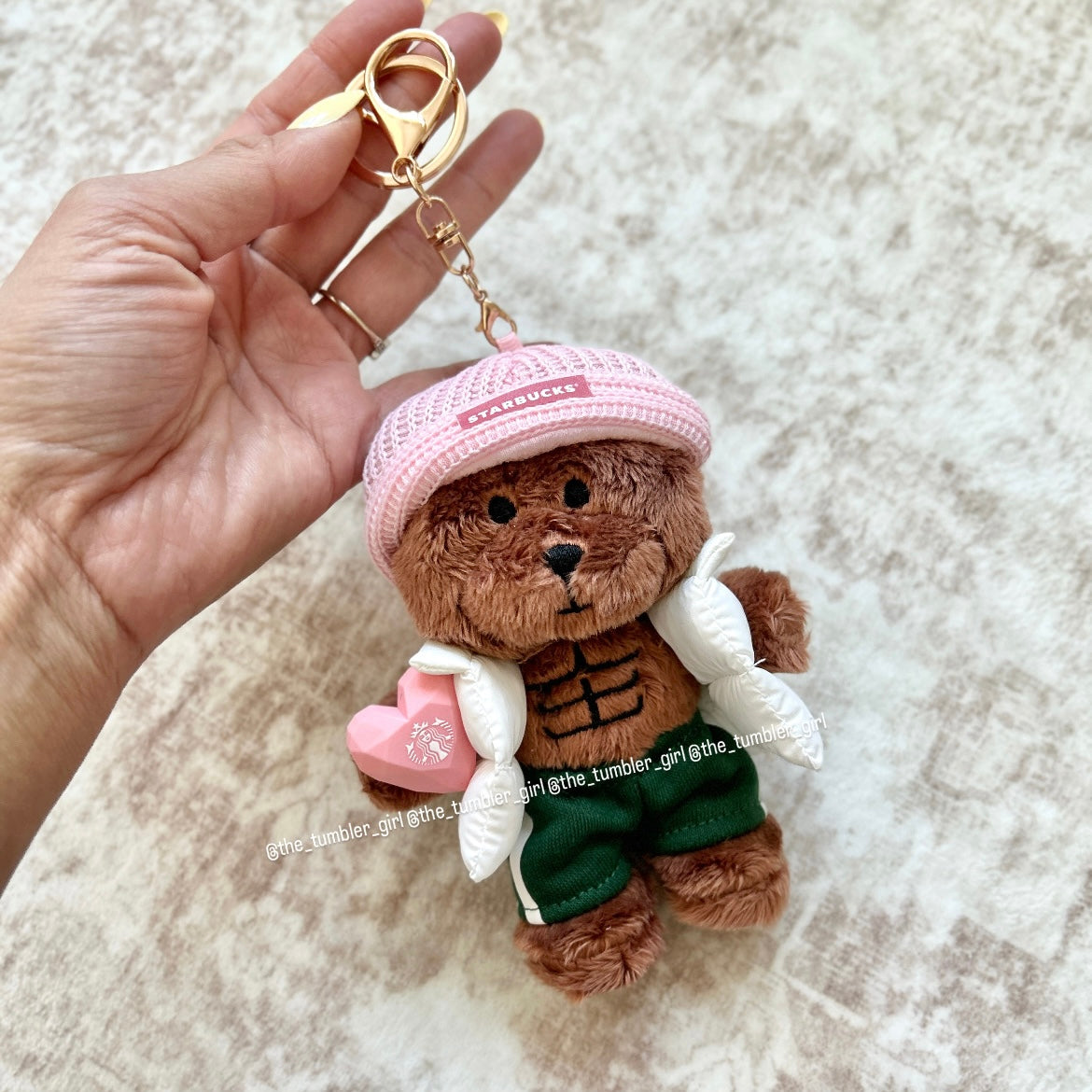 Starbucks China Valentine’s Fitness Six Pack Bearista Plushie Keychain Charm (READY TO SHIP)