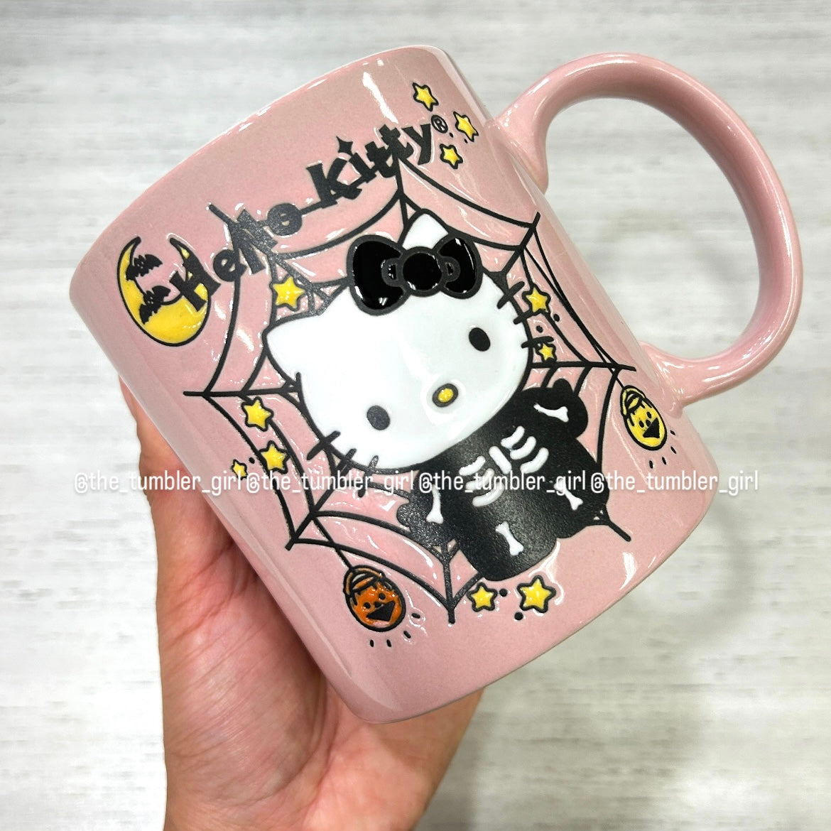 Sanrio Hello Kitty Halloween Pink Skeleton Spiderweb Mug 20oz