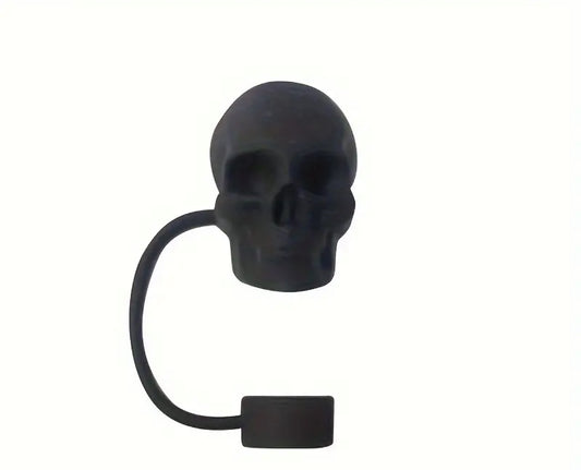 Halloween black skull straw topper cover (for Stanley 40oz)