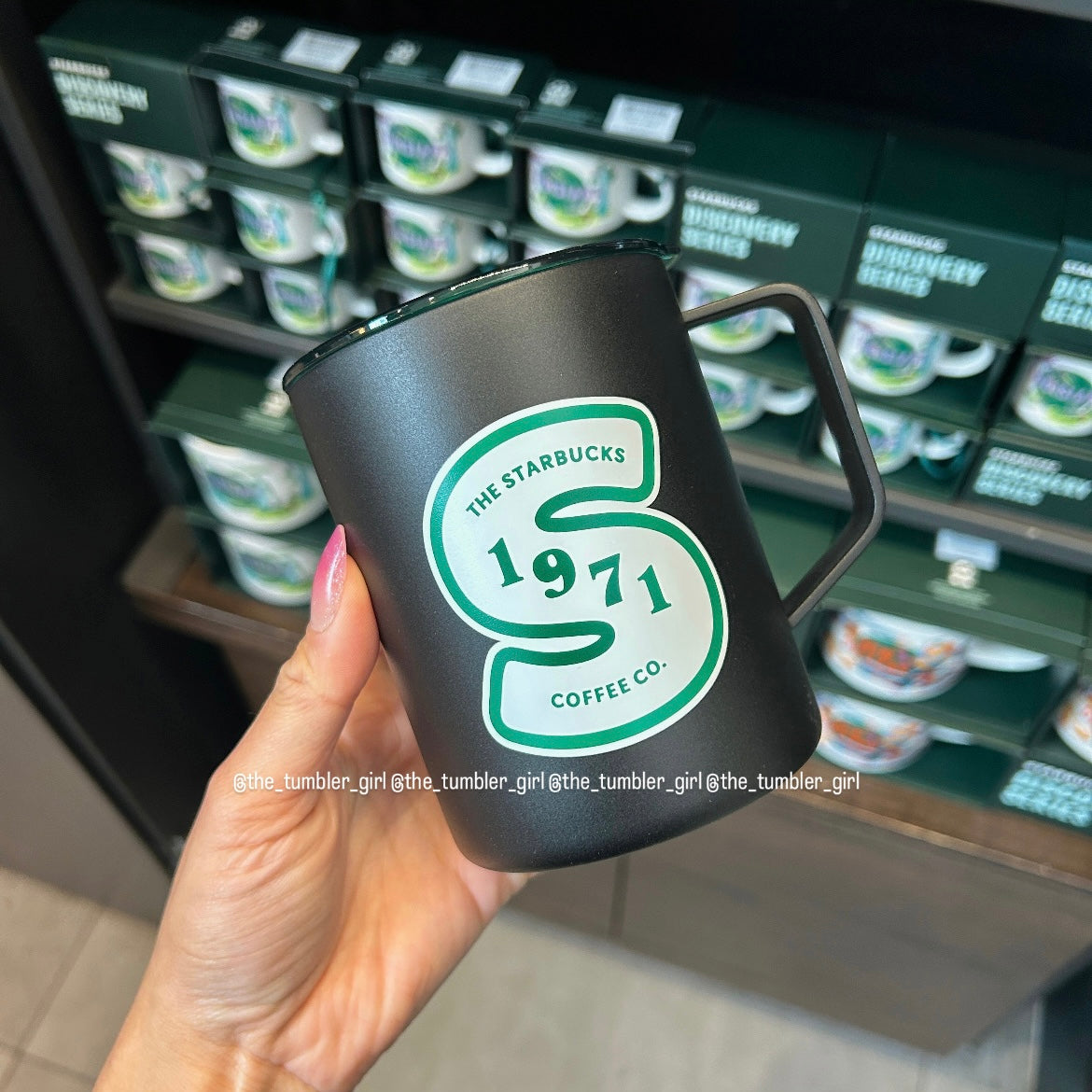 Starbucks Black & Green Heritage 1971 Stainless Steel Mug 16oz