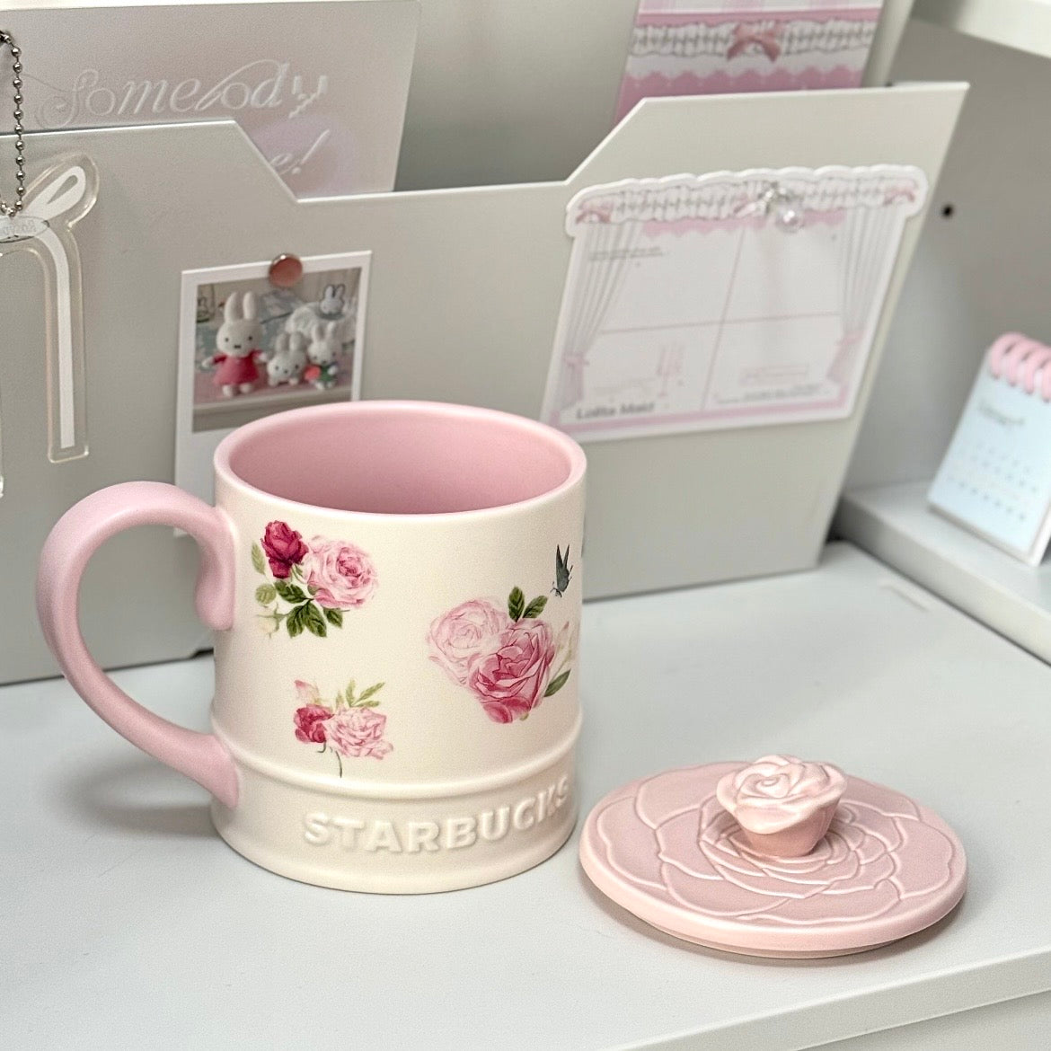 Starbucks China Rose Garden Series 16oz Mug with Lid