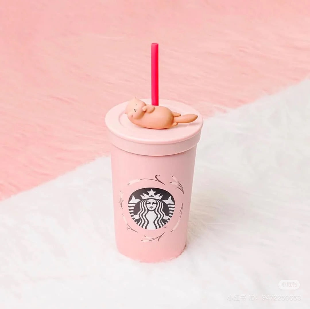 *PRE-ORDER* Starbucks Taiwan 16oz Valentine’s Pink Stainless Steel Tumbler with otter straw topper