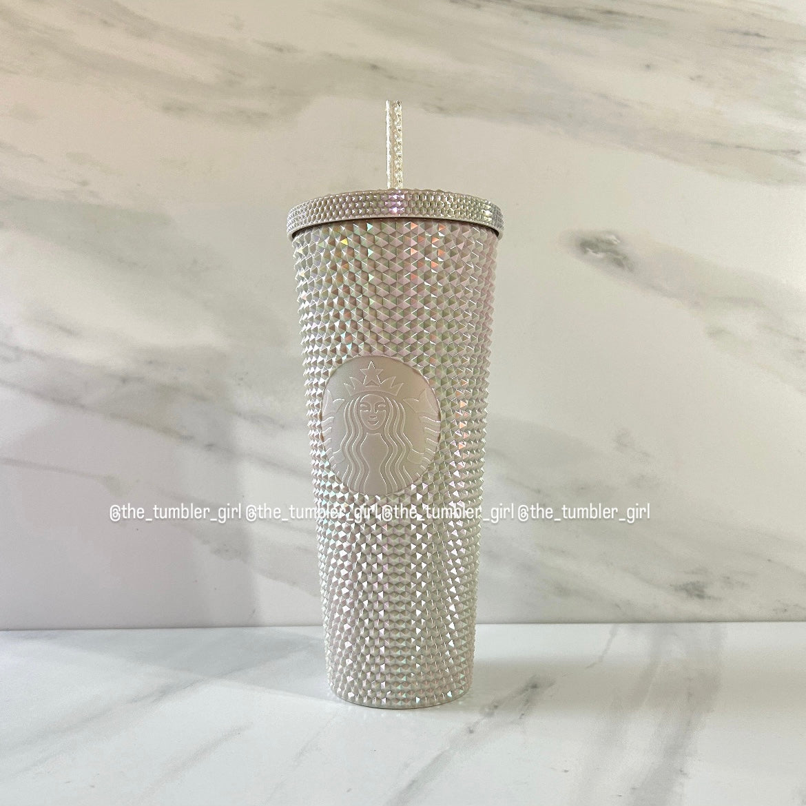 Starbucks Taiwan exclusive beige iridescent studded 24oz