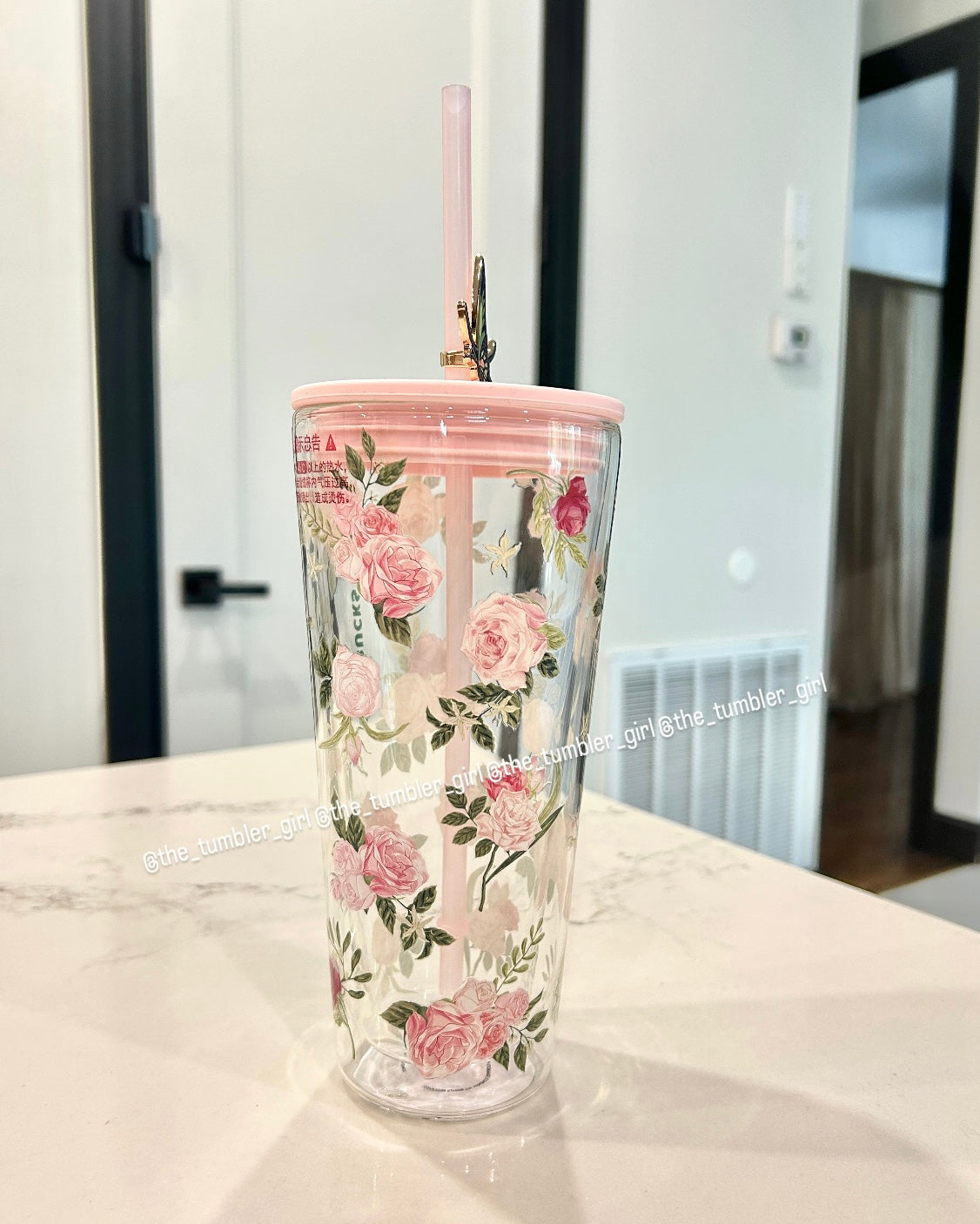 2026 China Exclusive Rose Garden Series 21oz Glass Cold Cup (READY TO SHIP)