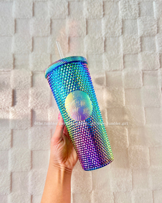 Starbucks China Oil Slick Iridescent Studded Tumbler