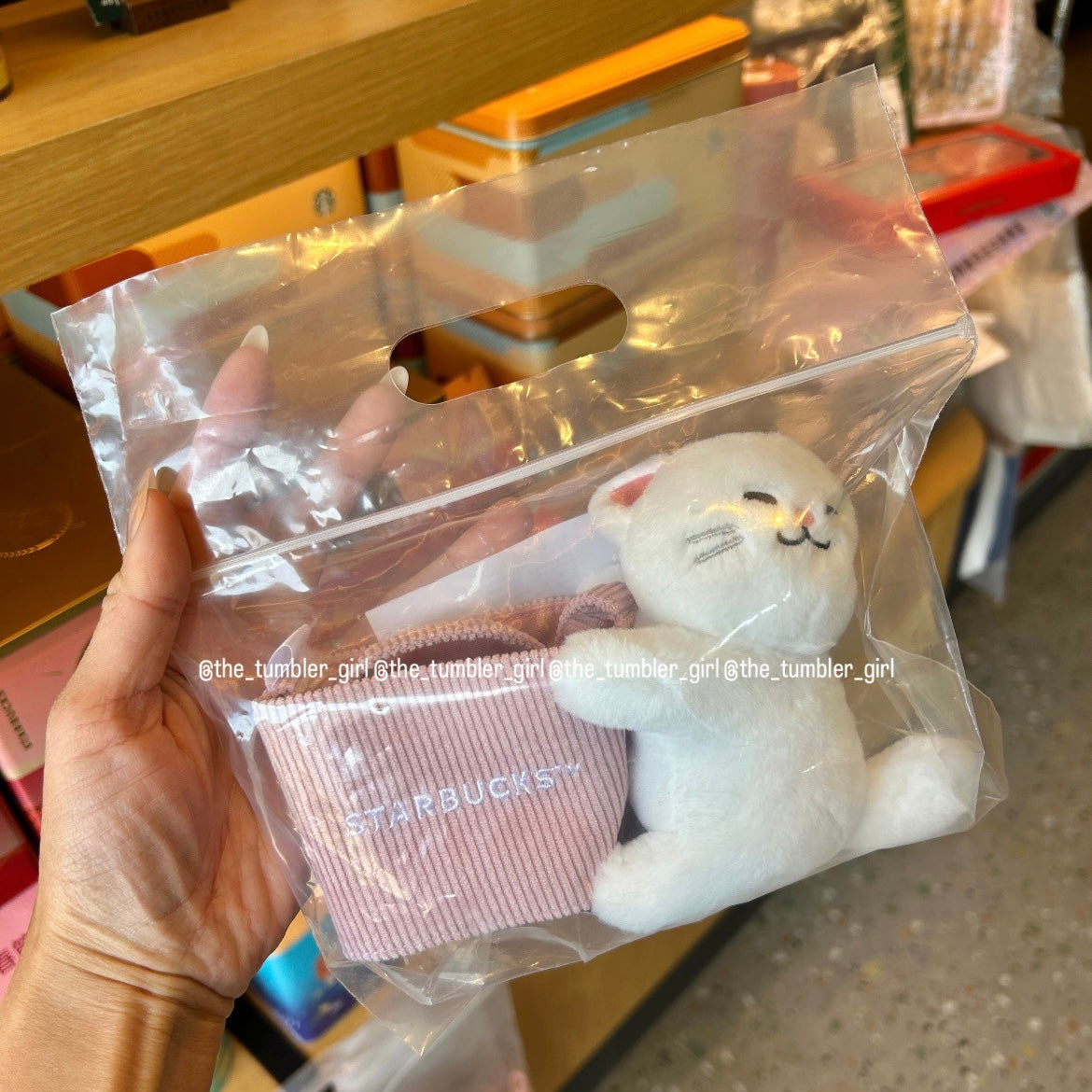Starbucks Taiwan Pink Cat Reusable Cup Sleeve Holder | Drink Carrier (READY TO SHIP)