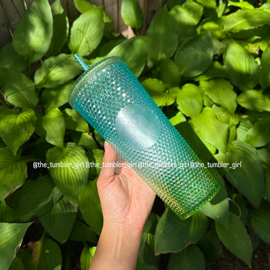 Starbucks 2024 Taiwan Summer Aqua Gradient Bling 24oz Studded