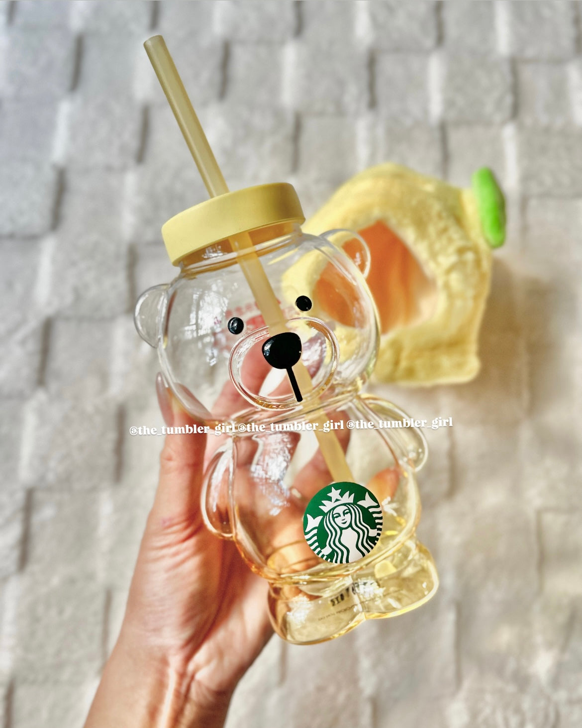 Starbucks China 15oz Lemon Bearista Glass Cup (READY TO SHIP)