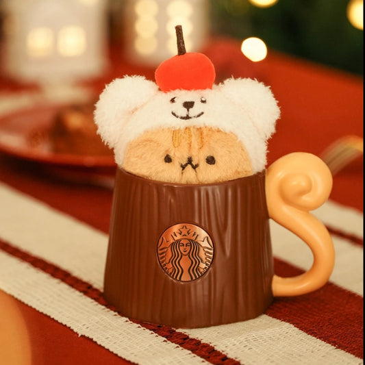 Starbucks China Ceramic Mug with Squirrel Plushie Keychain 15oz (READY TO SHIP)