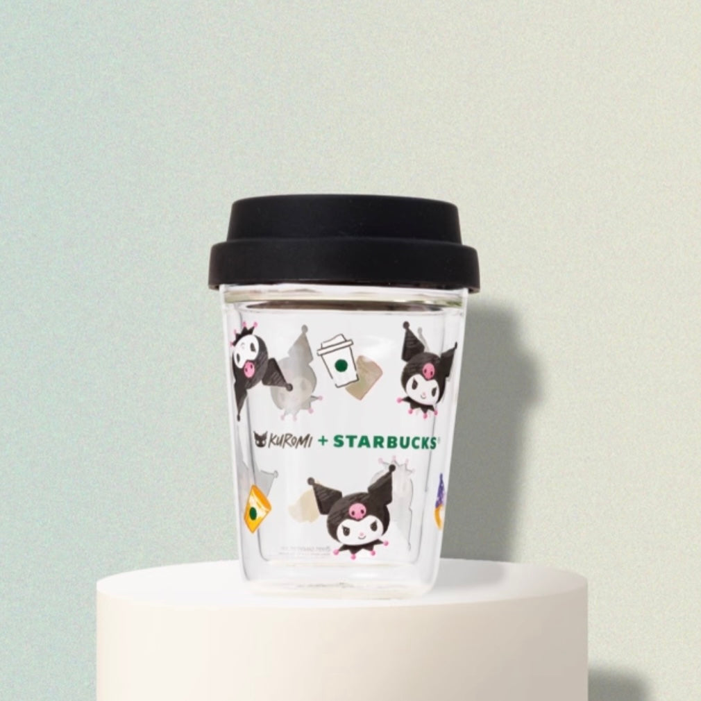 Starbucks Hong Kong x Kuromi 10oz Double-Wall Glass Cup with Lid (READY TO SHIP)