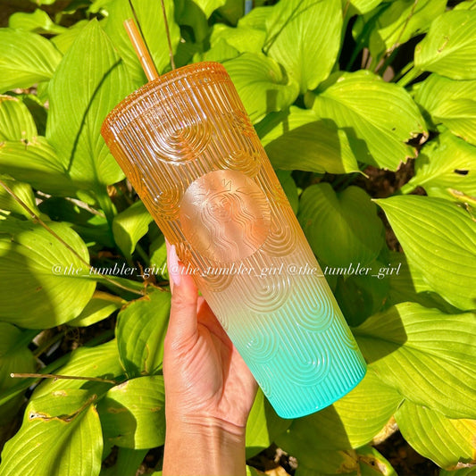 Starbucks Taiwan orange teal scales