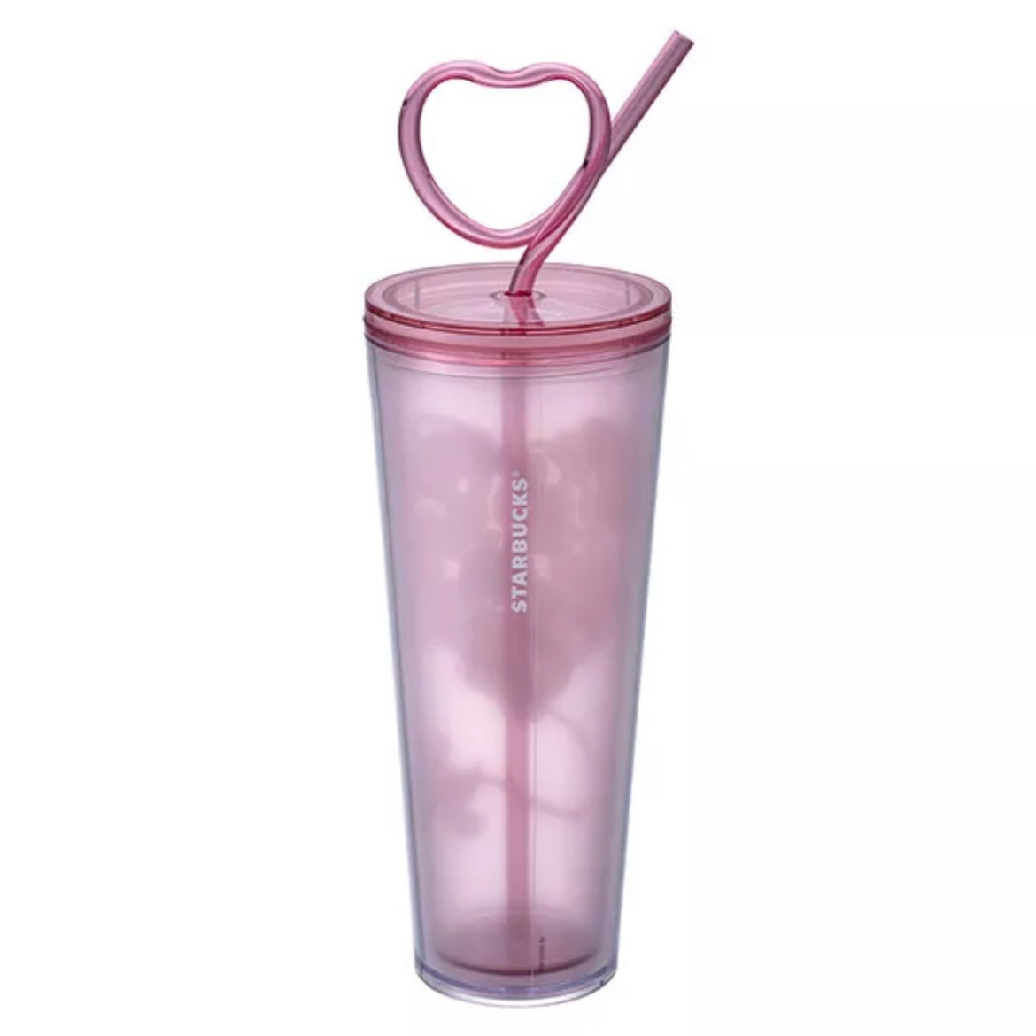 *ONE LEFT*Starbucks Taiwan 2024 Valentine’s Day pink hearts kitten tumbler 24oz