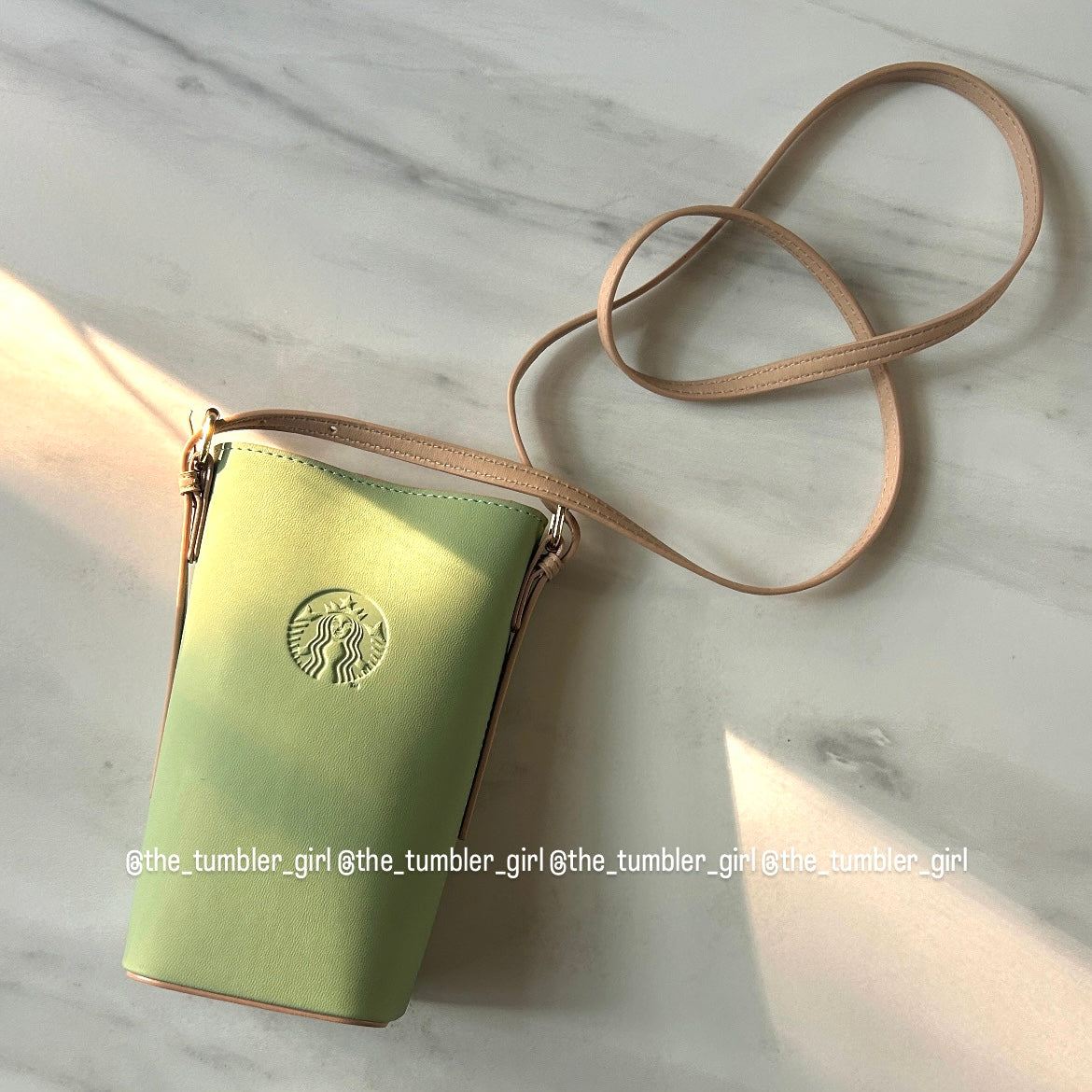 Starbucks China avocado green mini crossbody bucket pouch