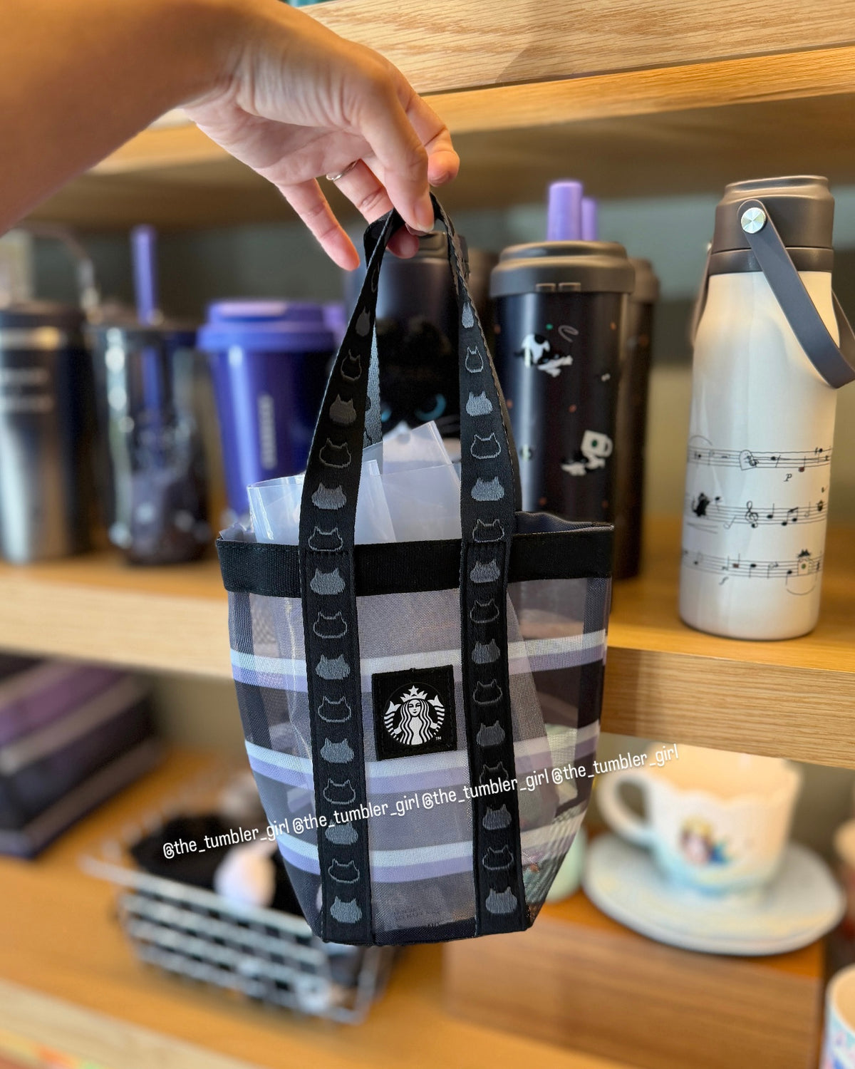 2026 Taiwan Black Cat Fairy Band Release Togo Drink Mini Mesh Tote (Ships Early November)